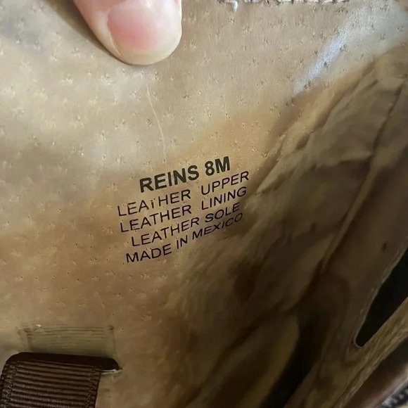 Brown Steve Madden Rains Crackled‎ Leather Boots 8 - Picture 6 of 7